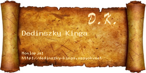 Dedinszky Kinga névjegykártya